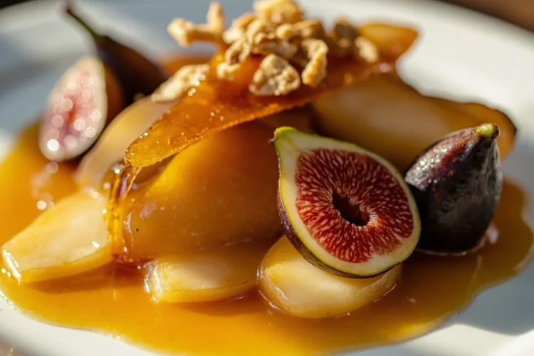 Albanian brandy-honey fruit starter with walnuts