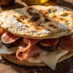Piadina with squacquerone cheese, prosciutto and fresh figs