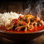 Senegalese thiou chicken tomato stew with rice