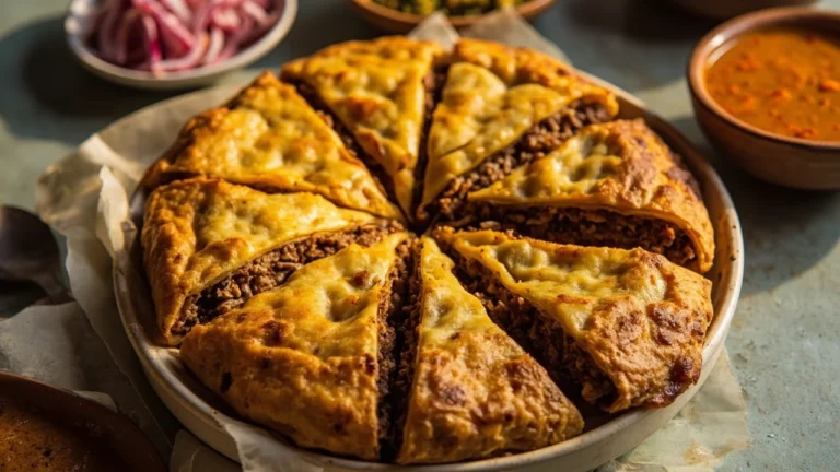 Malaysian Stuffed Mutton Pancake with Crispy Pan-Fried Layers