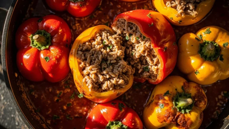 Iranian Stuffed Bell Peppers with Spiced Meat and Rice