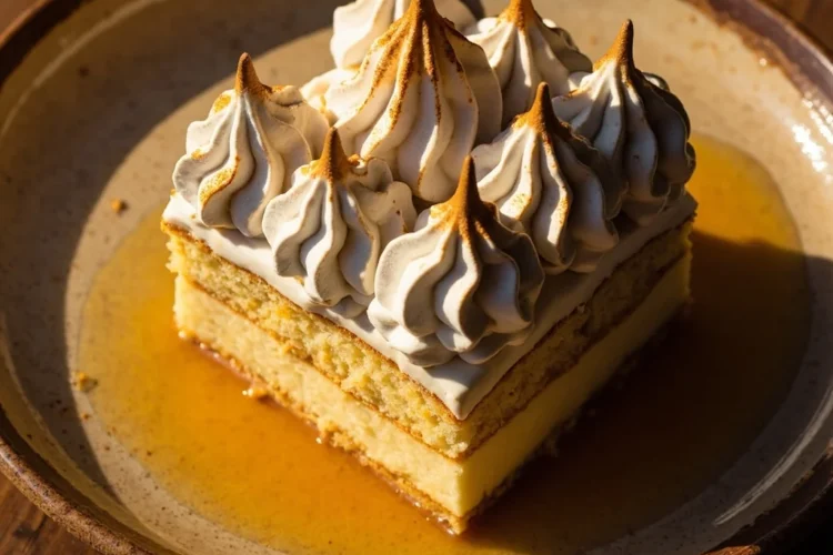 Costa Rican Three-Milk Sponge Cake with Cinnamon Meringue