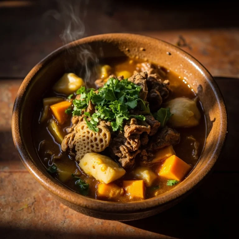 Dominican Beef Tripe Stew with Yuca and Pumpkin