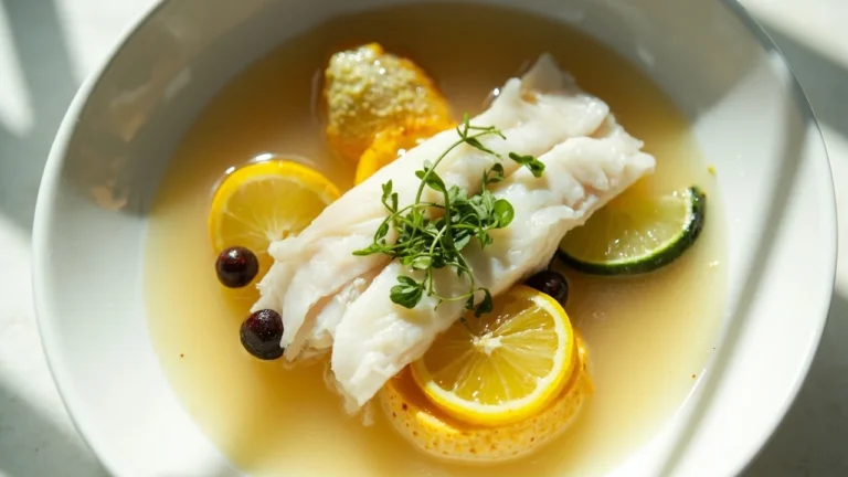 Martinique Citrus and Allspice Poached White Fish