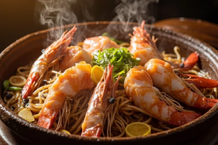 Thai Claypot Prawns with Glass Noodles