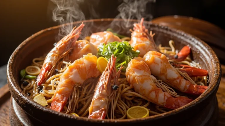 Thai Claypot Prawns with Glass Noodles