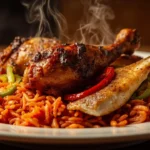 Sierra Leonean Spiced Jollof Rice with Chicken and Smoked Fish