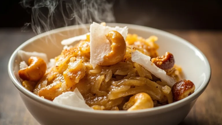 Kerala Rice Flake and Jaggery Pudding