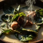 Papua New Guinea Taro Leaf Stew with Smoked Pork and Coconut