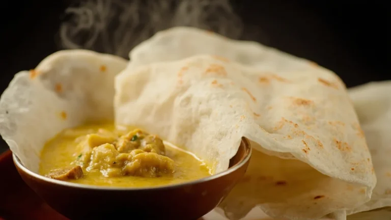 Kerala Lacy Rice Pancakes with Mild Coconut Fish Curry