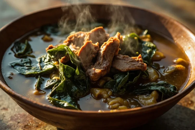 Samoan Corned Beef and Taro Leaf Stew