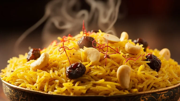 Kashmiri Sweet Saffron Rice Pilaf