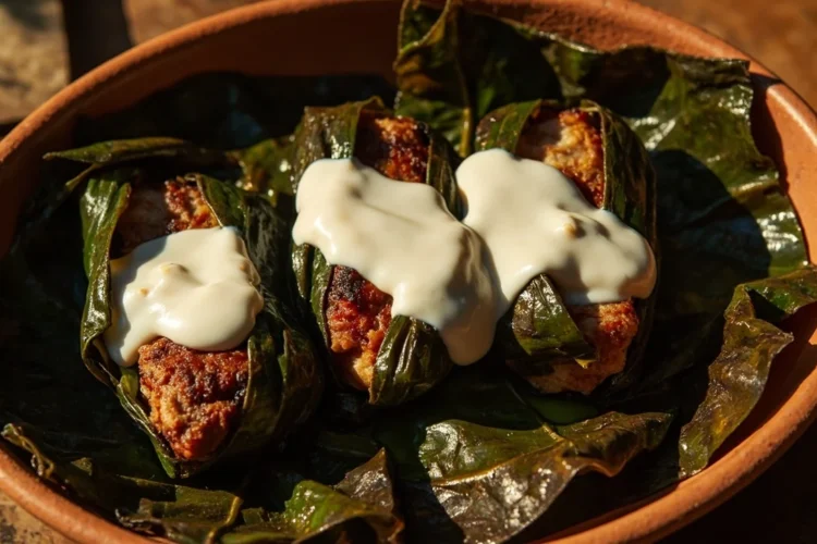 Vanuatu Pork and Taro Leaf Parcels