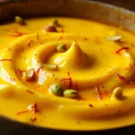 Classic Gujarati Strained Yogurt Dessert with Saffron and Cardamom