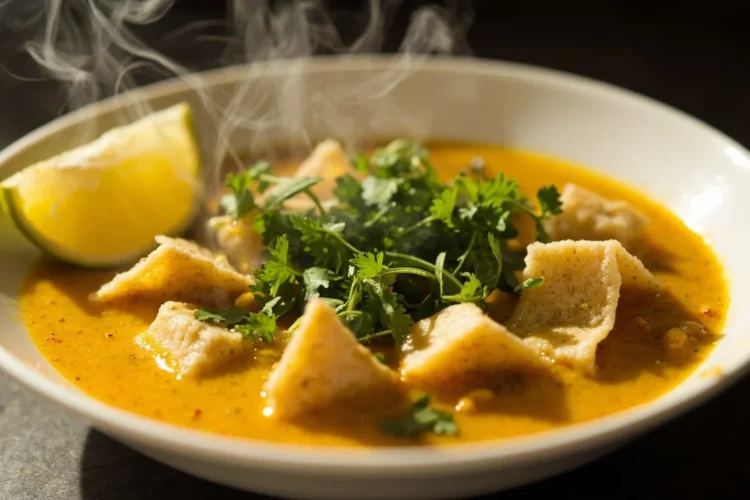 Spiced Lentil Stew with Wheat Pasta Squares (Dal Dhokli)