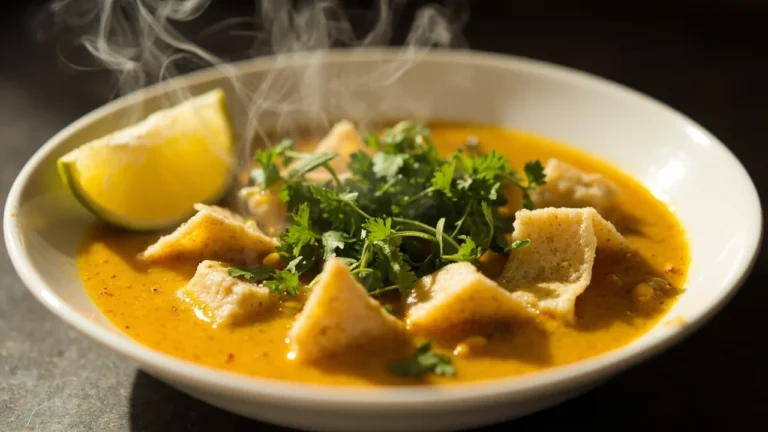 Spiced Lentil Stew with Wheat Pasta Squares (Dal Dhokli)