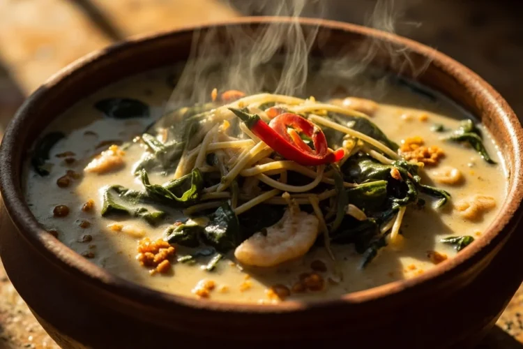 Filipino Taro Leaf Coconut Stew
