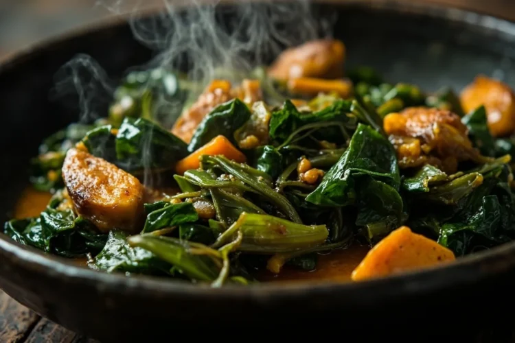 Sierra Leonean Sweet Potato Leaves Stew