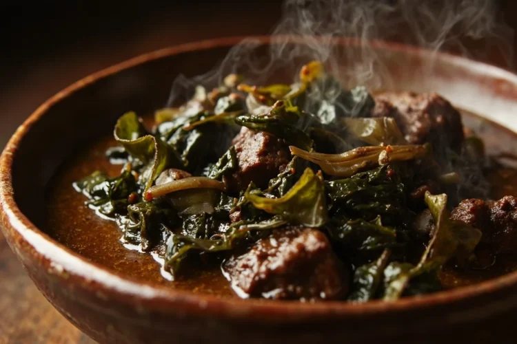Sierra Leonean Beef and Collard Greens Stew