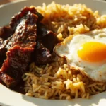 Filipino Beef Tapa with Garlic Rice and Fried Egg