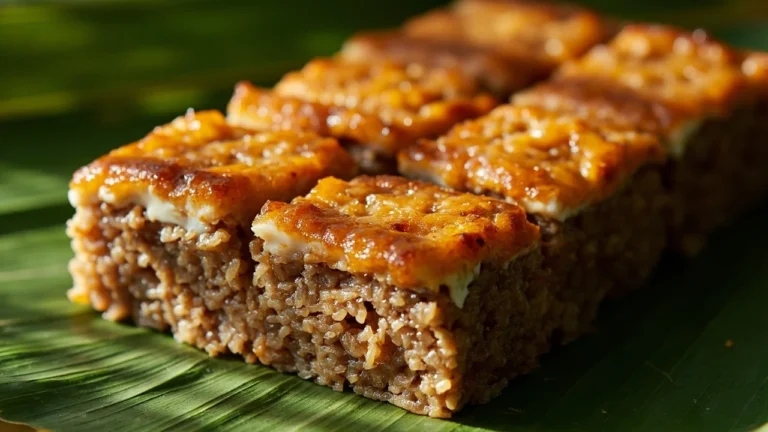 Filipino Sweet Sticky Rice Cake with Caramelized Coconut Top