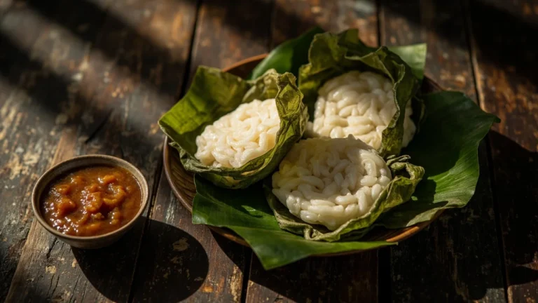 Filipino Sticky Rice Cakes Wrapped in Banana Leaf