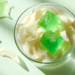 Filipino Young Coconut and Pandan Jelly Dessert