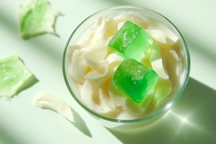 Filipino Young Coconut and Pandan Jelly Dessert