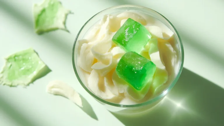 Filipino Young Coconut and Pandan Jelly Dessert