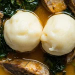 Liberian Pounded Cassava with Smoked Fish and Greens