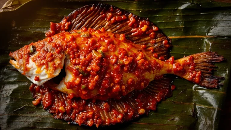 Grilled Stingray in Banana Leaf with Spicy Sambal