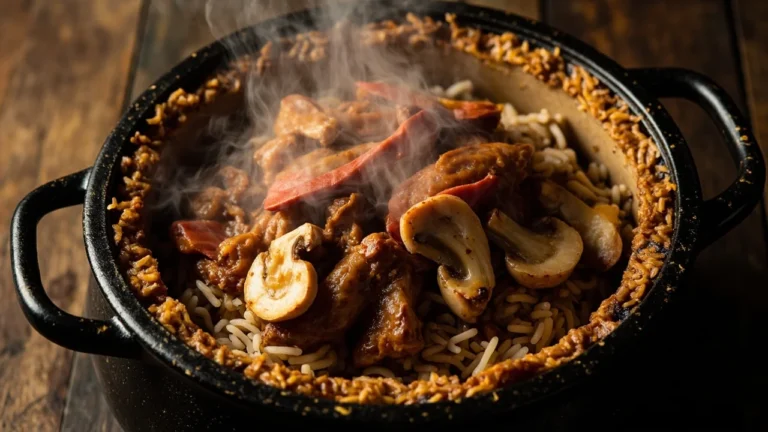 Malaysian Charcoal Claypot Chicken Rice with Crispy Rice Crust