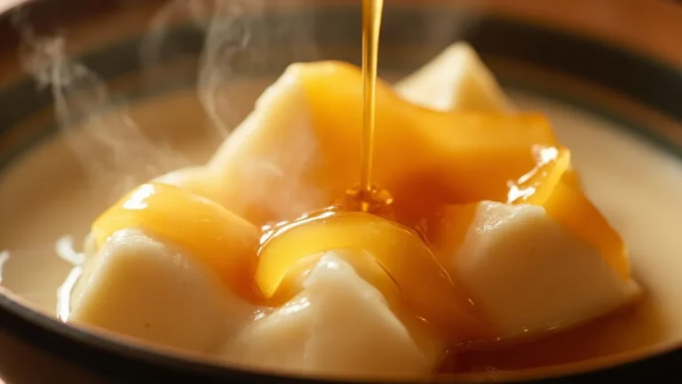 Malaysian Silken Tofu Pudding with Warm Ginger Syrup