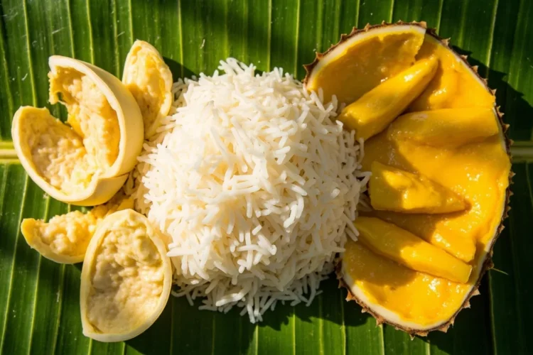 Coconut Sticky Rice with Fresh Durian