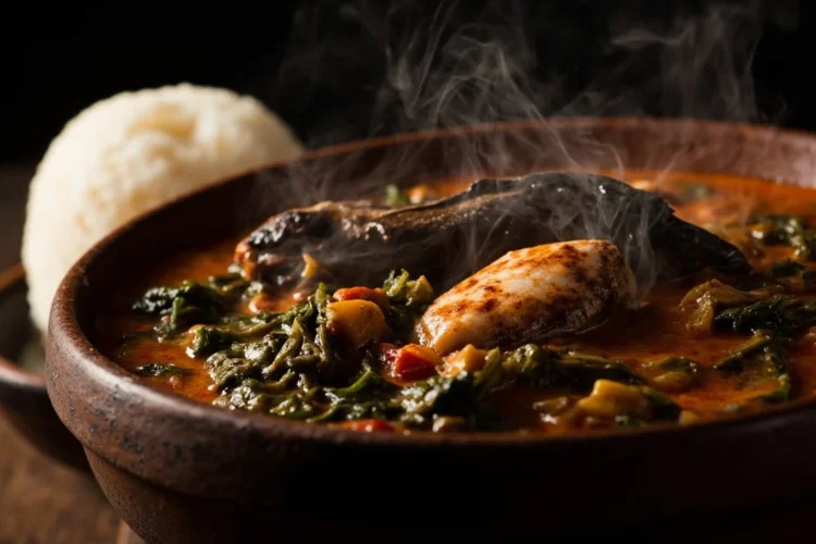 Gambian Leaf Stew with Smoked Fish