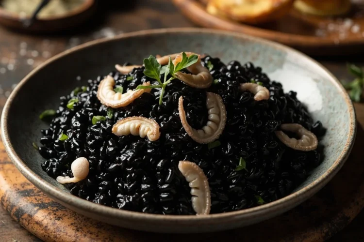 Cuttlefish Ink Risotto with Tender Cuttlefish
