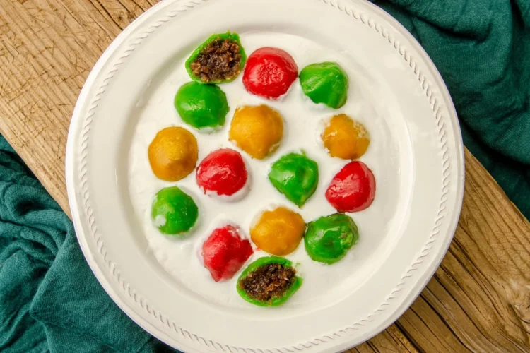 Pandan Coconut Rice Balls with Palm Sugar Filling