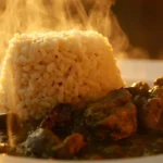Niger Millet Couscous with Smoked Fish and Okra Stew