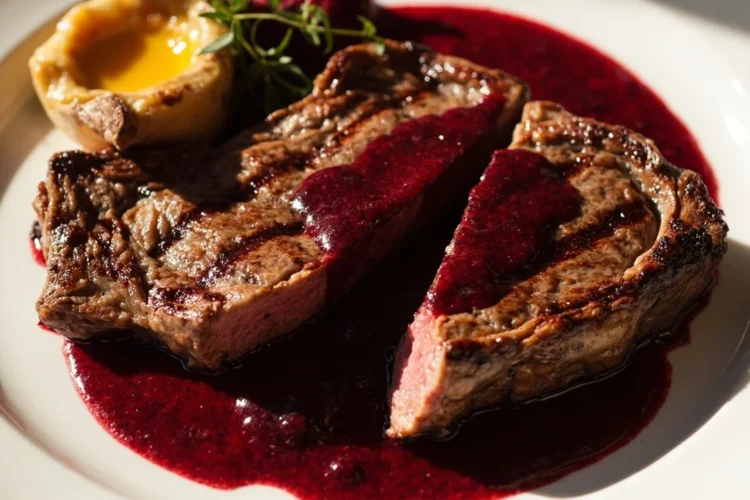 Classic Entrecote Bordelaise with Red Wine and Bone Marrow