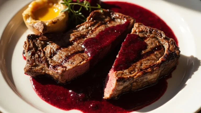 Classic Entrecote Bordelaise with Red Wine and Bone Marrow Sauce