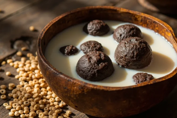 Traditional Niger Millet Balls with Fermented Milk