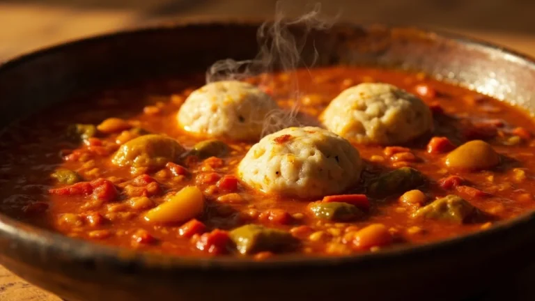 Niger-Style Millet Dumplings in Spiced Jollof Stew