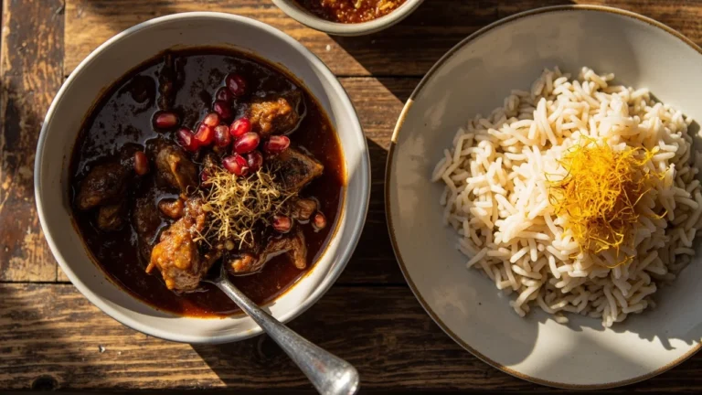 Persian Pomegranate Walnut Chicken Stew