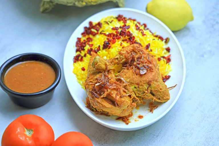 Persian Saffron Chicken with Barberry Rice