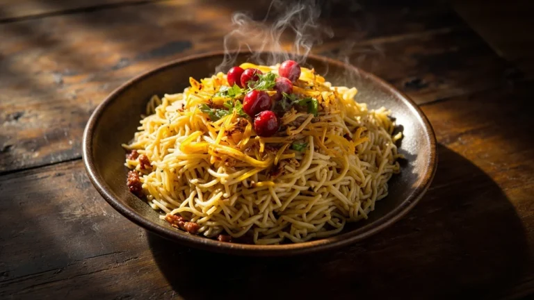 Persian Noodle Rice with Saffron and Barberries