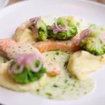 Salmon with Sorrel Cream Sauce