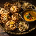 Dal Baati Churma (Rajasthani Baked Wheat Dumplings with Spiced Lentils and Sweet Crumble)