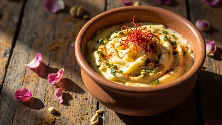 Gujarati Strained Yogurt Dessert with Saffron and Cardamom