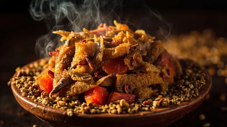 Malawi Dried Small Fish Relish with Tomatoes and Groundnuts