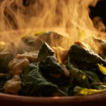 Malawi Pumpkin Leaf Relish with Groundnut Flour